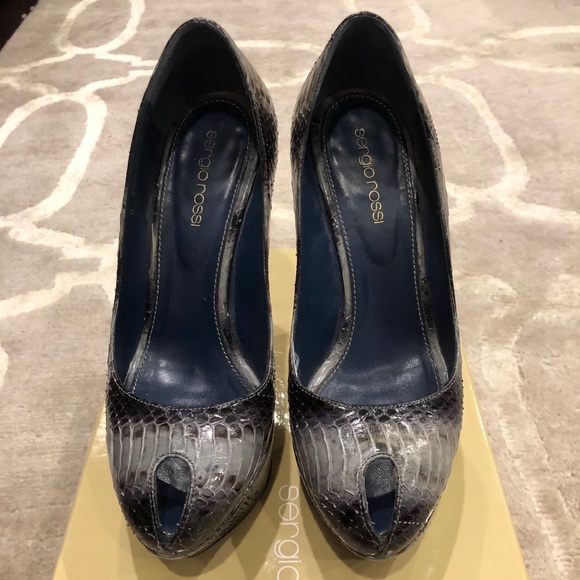 Sergio Rossi Scarpe Donna Blunt Python Heel